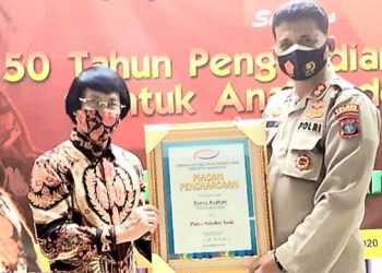 Ungkap Kasus Pembunuhan Siswi SMP, Kapolres Asahan Terima Kak Seto Award dan Police Award 2020