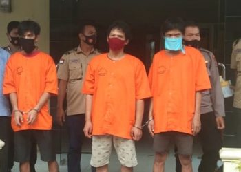 Tandai Wajah Tiga Tersangka Curat di Kota Kisaran Ini