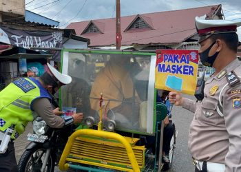 Antisipasi Covid-19, Sat Lantas Polres Tanjungbalai Sosialisasikan Budaya ‘Ayo Pakai Masker