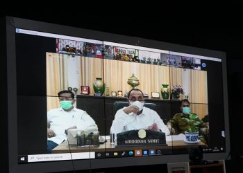 Walikota Tanjungbalai Rakor Virtual dengan Gubsu Terkait Pencegahan dan Pengendalian Covid-19