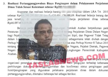 Bukti temuan BPK Atas pembayaran perjalanan dinas dan penginapan yang tak sesuai ketentuan, insert Isa Ansori