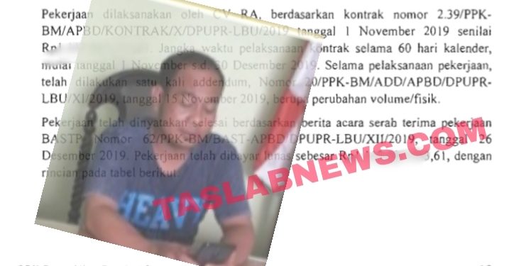 Hasil temuan BPK atas pengerjaan proyek di PUPR Labura