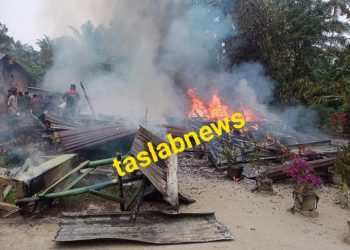 Rumah Karyawan PT Socfindo di Aek Ledong Asahan Terbakar