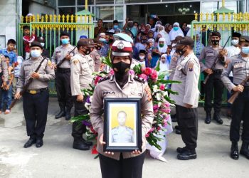 Kapolsek Pagar Merbau Pimpin Pemakaman Aiptu Yusuf Hatta Perwira Pane