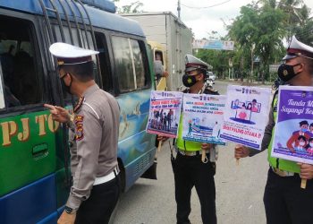 Sat Lantas Polres Tanjungbalai Kampanyekaan ‘Tunda Mudik Lebaran’