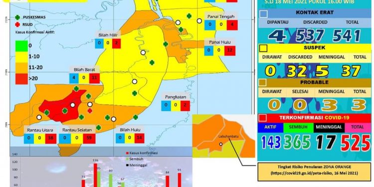 Data Kasus Covid-19 di Labuhanbatu dari Dinas Kesehatan Labuhanbatu.