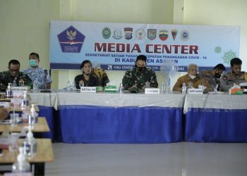 Danyonif 126 Kala Cakti Asahan Hadiri Rapat Koordinasi Pencagahan Covid 19 yang Dipimpin Bupati