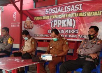 Sosialisasi PPKM Berbasis Mikro di Desa Serdang, Narasumber Kapolsek Kota Kisaran