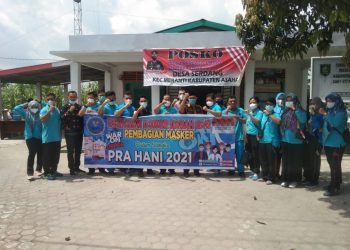 Pra HANI 2021, BNNK Asahan Bagi Masker dan Donor Darah di Desa Serdang