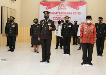 Forkopimda dan Kapolres Tanjungbalai Ikuti Upacara Hari Bhayangkara Ke – 75 Tahun 2021 Secara Virtual
