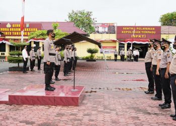 Kapolres Pimpin Korps Raport Kenaikan Pangkat 15 Personil Polres Tanjungbalai