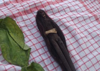 Jenglot Dibalut Kain dan Daun Sirih Ditemukan di depan Kantor Bupati Simalungun