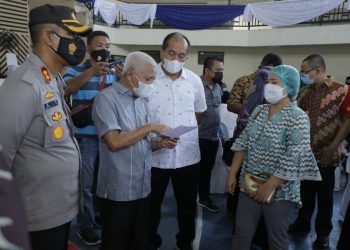 Kapolres Asahan, Bupati dan Ketua DPRD Tinjau Pelaksanaan Vaksin Tahap 2 untuk 2.772 Warga