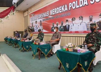 Kapolres, Bupati dan Dandim 0208 Asahan Tinjau Vaksinasi Massal untuk 1.350 Warga