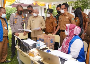 Bupati dan Kapolres Asahan Tinjau Vaksin Akabri 1990 ke Pelajar, Lansia dan Penyandang Disabilitas