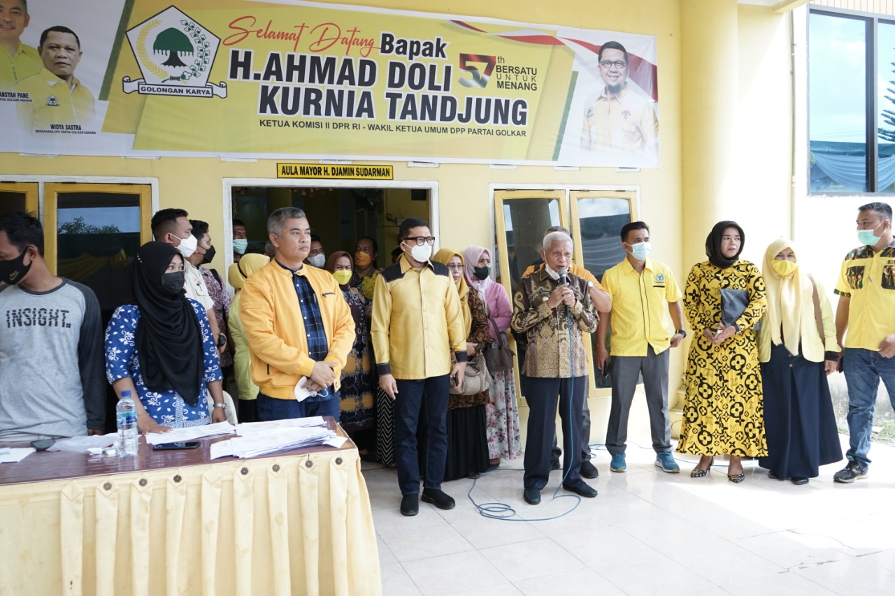 Ini Pesan Bupati Asahan saat Tinjau Pelaksanaan Vaksin di DPD Partai Golkar