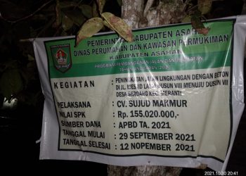 Proyek Rabat Beton Dinas Perkim Kecamatan Meranti Asahan Diprotes Warga