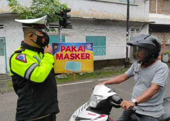 Tekan Penyebaran Covid-19, Sat Lantas Polres Tanjungbalai Kembali Imbau Warga Patuhi Prokes
