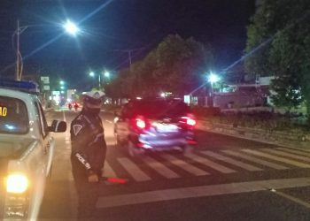 Jaga Kamtibmas di Jalanan Kota Pematangsiantar, Sat Lantas Gelar Patroli Blue Light