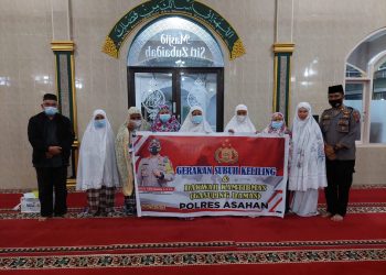 Personil Polres Asahan Gasuling Damas di 7 Masjid