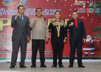 Bersama Danlanal Tanjungbalai, Kapolres Asahan Hadiri Perayaan Natal Gabungan TNI-Polri