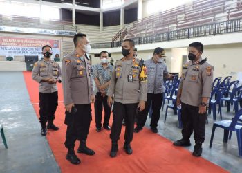 Kapolres Asahan Hadiri Vaksinasi Massal Serentak di GOR Kisaran