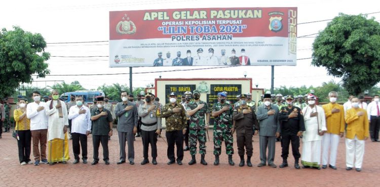 Wakil Bupati Pimpin Apel Gelar Pasukan Operasi Kepolisian Terpusat Lilin Toba 2021 Polres Asahan