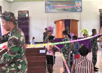 Satgas Pamtas 126/KC Ikut Dekor Gereja di Perbatasan RI – PNG