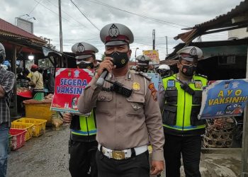Sat Lantas Polres Tanjungbalai Kembali Himbau Warga Agar Melaksanakan Vaksin