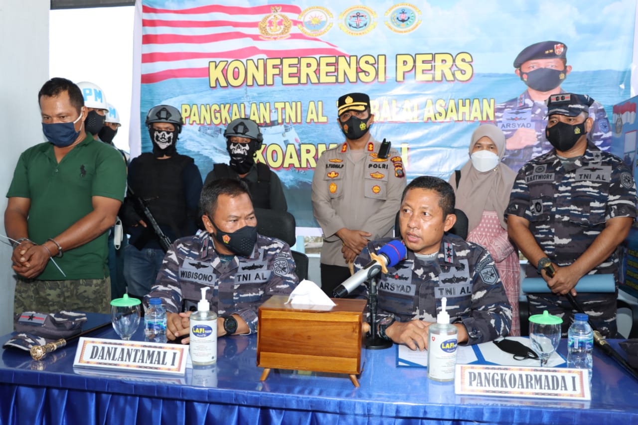 Kasus Penangkapan Kapal Pengangkut TKI, Pangkoarmada I Laksda TNI datang ke Bagan Asahan Didampingi Kapolres Asahan