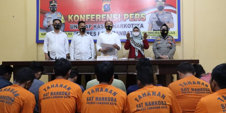 Polres Labuhanbatu Ringkus 16 Tersangka Narkoba 