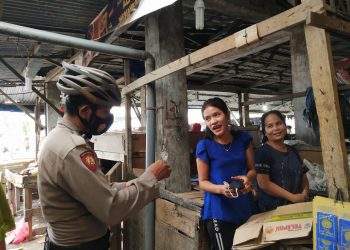 Personel Sat Samapta Polres Asahan Patroli Bersepeda ke Pasar dan Pusat Keramaian