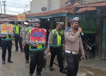 Sat Lantas Polres Tanjungbalai Kembali Imbau Warga Agar Ikuti Vaksinasi Covid-19