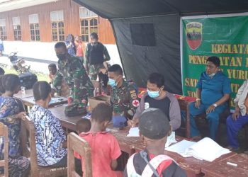 Hadiri Acara Pentabisan Pastor, Satgas Pamtas Yonif 126/KC Asahan Gelar Pelayanan Kesehatan Gratis