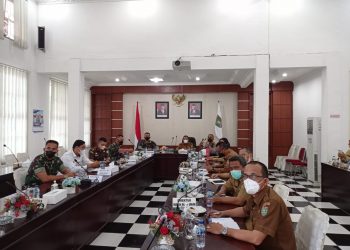 PemKab Asahan Rakor Penanggulangan Covid-19 dengan Gubsu Secara Virtual