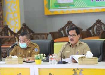 Sekda Labuhanbatu Ir Yusuf Siagian MMA (kiri) saat memberikan sambutannya.