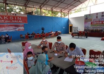 Kejar Target 70 Persen, Polres Tanjungbalai Gelar Vaksinasi di Hari Minggu 