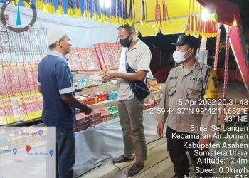 Polsek Air Joman Polres Asahan Razia Penjual Kembang Api dan Penyakit Masyarakat