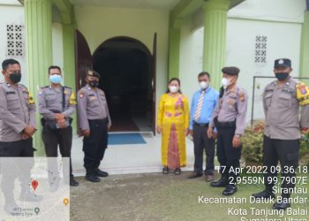 Sat Samapta Polres Tanjungbalai Amankan Ibadah Paskah di Sejumlah Gereja di Tanjungbalai