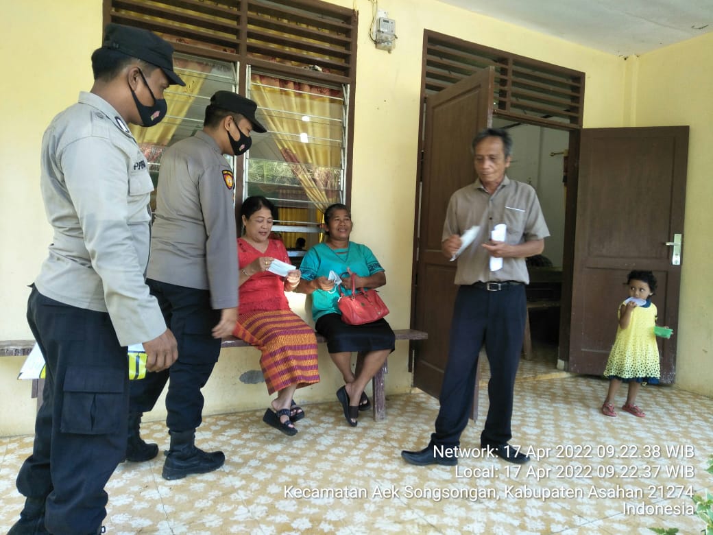 Personel Polsek Bandar Pulau Polres Asahan Lakukan Patroli Pengamanan Kegiatan Paskah Isa Almasih