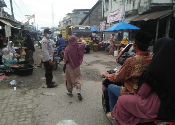 Personel Polsek Air Joman Polres Asahan Imbau Masyarakat Terapkan Prokes