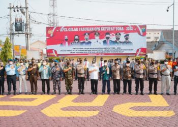 Plt Wali Kota H Waris Pimpin Apel Gelar Pasukan Operasi Ketupat Toba 2022 di Polres Tanjungbalai