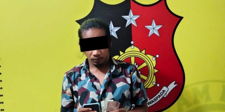 MH, pelaku judi online diamankan di Mapolsek Kualuh Hulu.