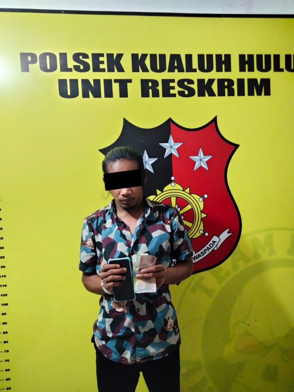 MH, pelaku judi online diamankan di Mapolsek Kualuh Hulu.