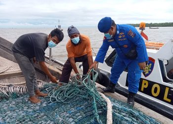 Personil Sat Polairud Polres Asahan Patroli Diperairan