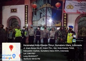 Polres Asahan Bersama Personel Gabungan Patroli ke Vihara