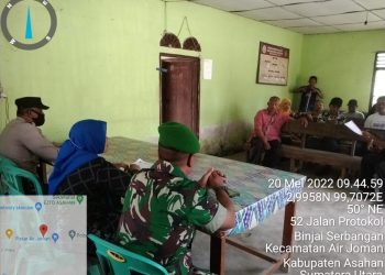 Bhabinkamtibmas Polsek Air Joman Hadiri Rakor Pemerintahan di Kelurahan Binjai Serbangan