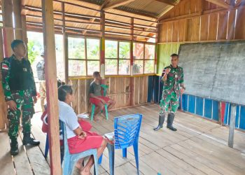 Satgas Yonif 126/KC Bangun Karakter Anak di Perbatasan Papua