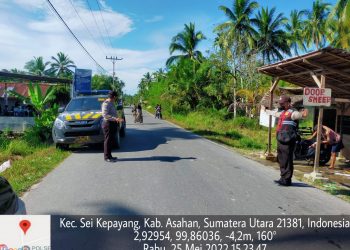 Personel Polsek Sei Kepayang Polres Asahan Laksanakan  Pengaturan Lalu Lintas Sore Hari