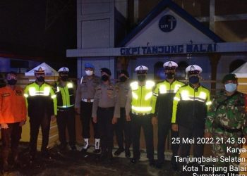 Amankan Malam Perayaan Kenaikan Isa Al-Masih, Polres Tanjungbalai Gelar Patroli Gabungan